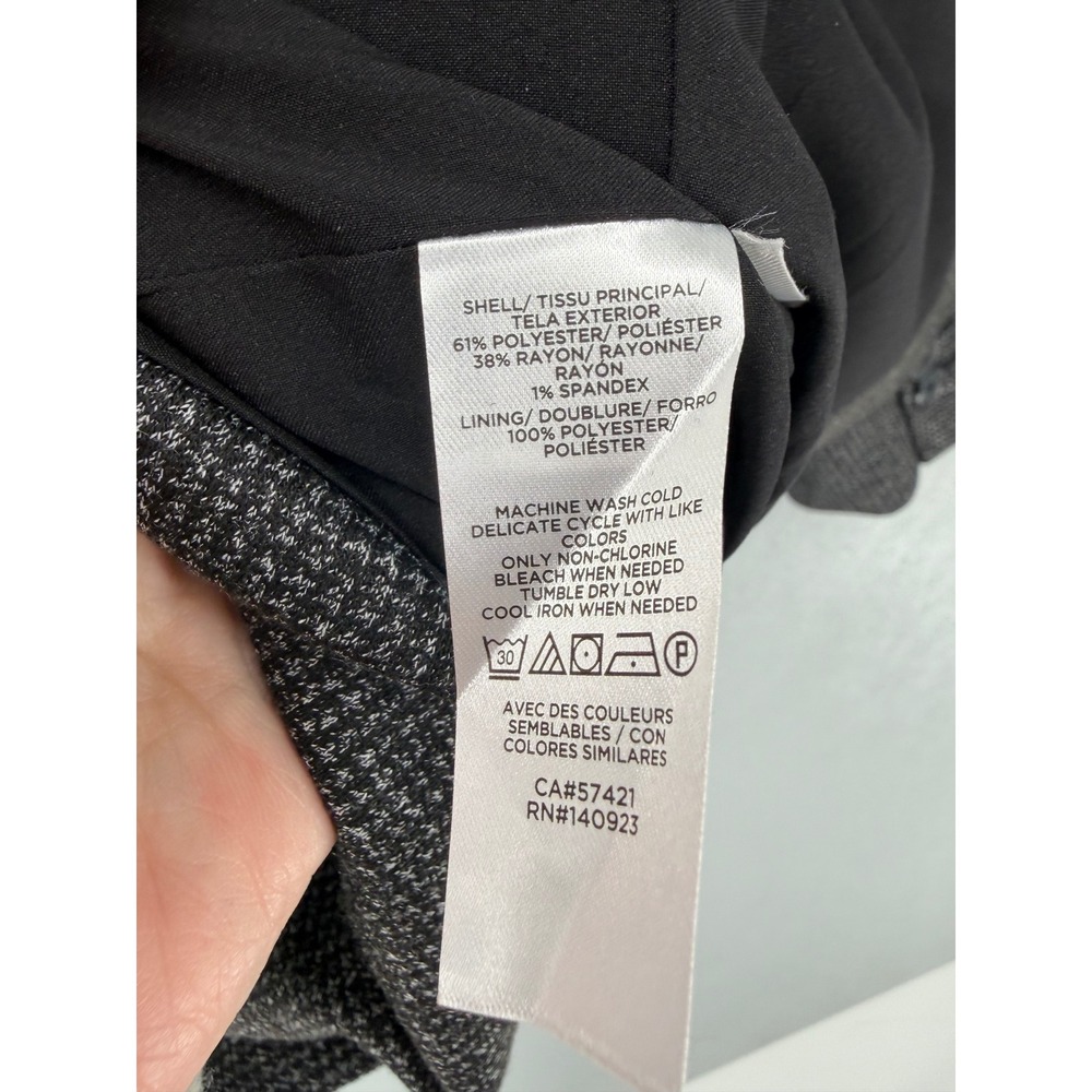 LOFT Womens Blazer Gray Black Micro Check Textured One Button‎ 4 - Picture 5 of 5